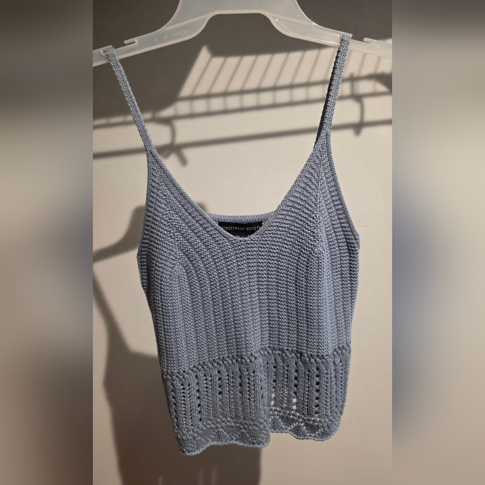Streetwear Society Blue Knit Tank Top